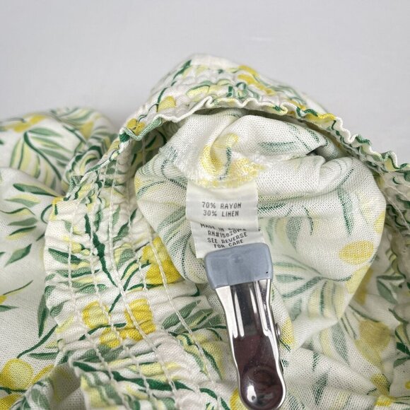 Cali 1850 Tropical Palm Leaf Linen Blend Straight Leg Pants Drawstring Waist XS - Picture 8 of 15